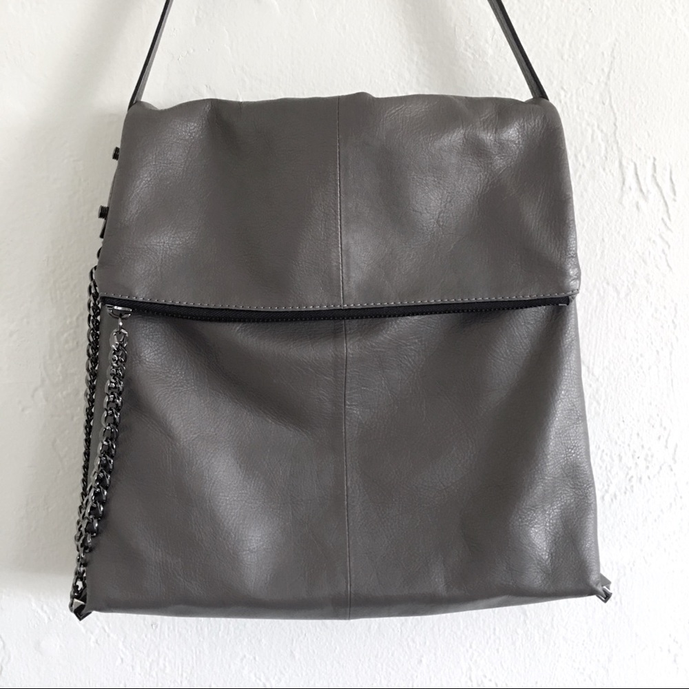 Botkier Gray Soft Leather Tote Purse with Chain